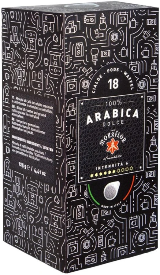 Mokaflor 100 % Dolce Arabica E.S.E. Espresso Pods 18 Pcs 1 Mokaflor 100 % Dolce Arabica E.S.E. Espresso Pods 18 Pcs