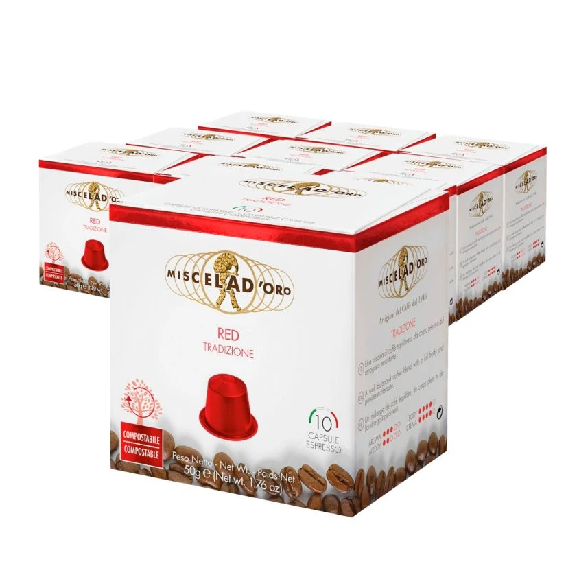 Miscela D'Oro Red Nespresso Compatible Coffee Capsules 10 X 10 Pcs Wholesale Package 1 Miscela D'Oro Red Nespresso Compatible Coffee Capsules 10 X 10 Pcs Wholesale Package