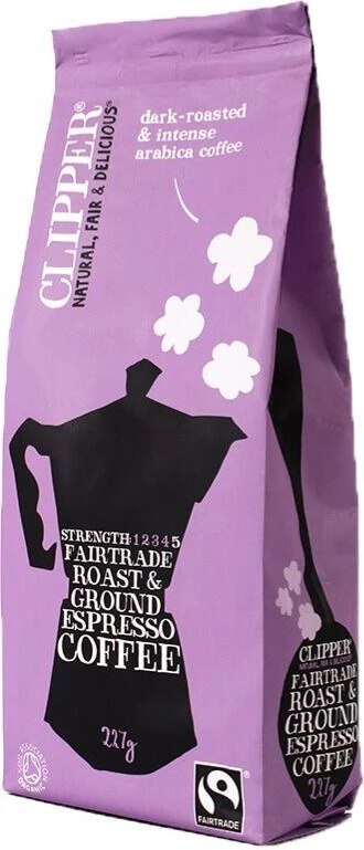 Clipper Organic & Fairtrade Ground Espresso Coffee 227 G 1 Clipper Organic & Fairtrade Ground Espresso Coffee 227 G