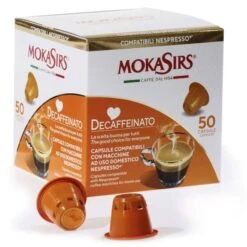 MokaSirs Decaffeinato Nespresso-Compatible Coffee Capsules 50 Pcs