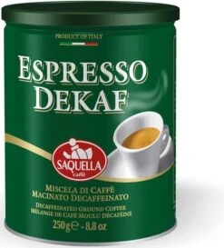 Saquella Espresso Dekaf Caffeine Free Coffee