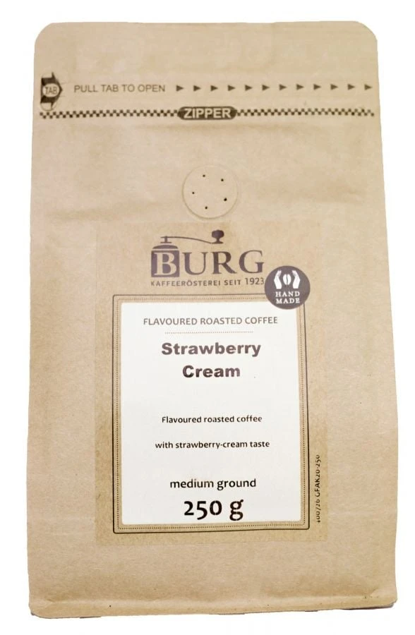 Burg Flavoured Coffee, Strawberry Cream 250 G Ground 1 Burg Flavoured Coffee, Strawberry Cream 250 G Ground